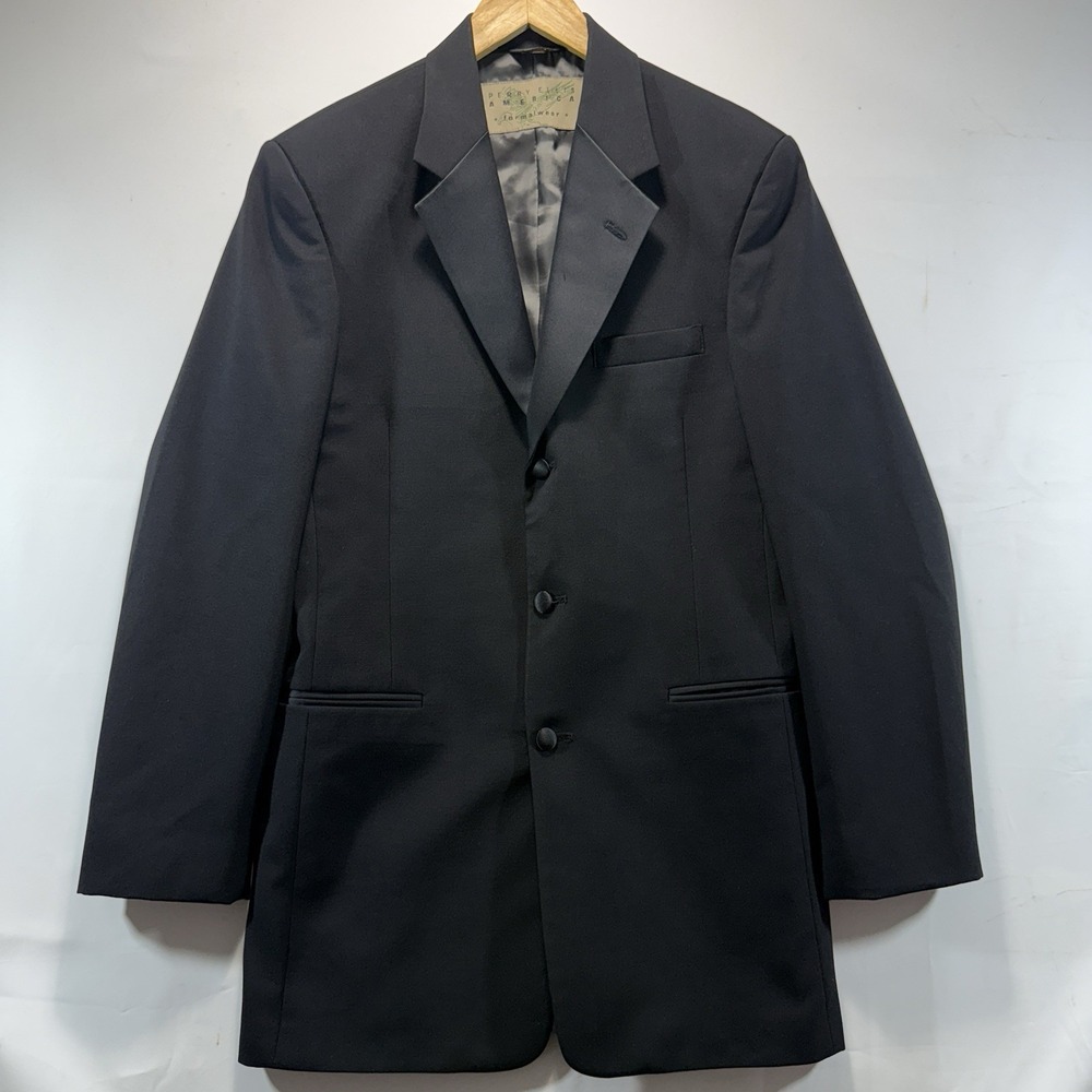 Perry Ellis Blazer Men's Size 36L Wool Suit Black Sport Jacket